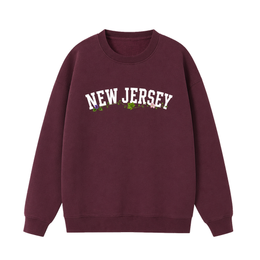 Collection 10 New Jersey Essential Heavyweight Crewneck Sweatshirt - Dull Red front
