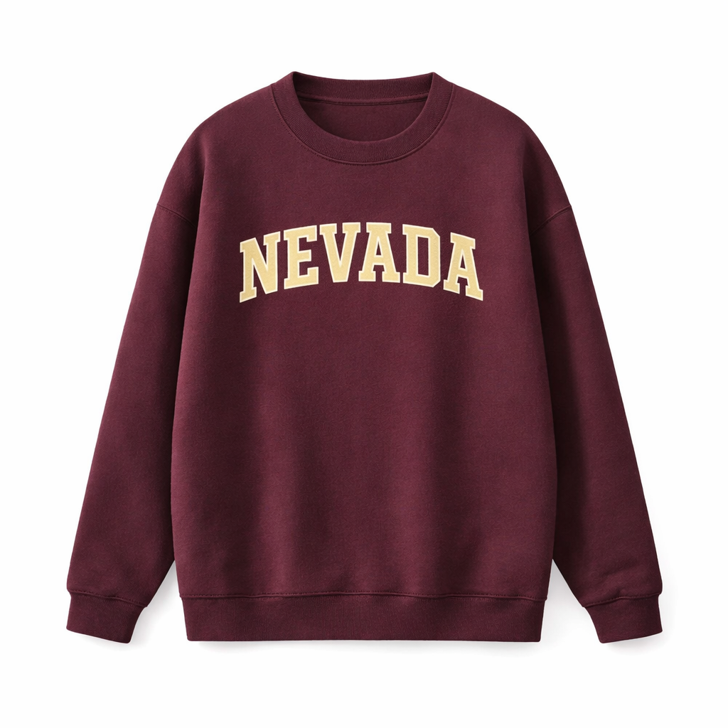 Collection 1 Nevada Essential Heavyweight Crewneck Sweatshirt - Dull Red front