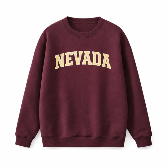 Collection 1 Nevada Essential Heavyweight Crewneck Sweatshirt - Dull Red front
