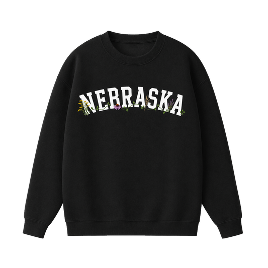 Collection 10 Nebraska Essential Heavyweight Crewneck Sweatshirt - Black front