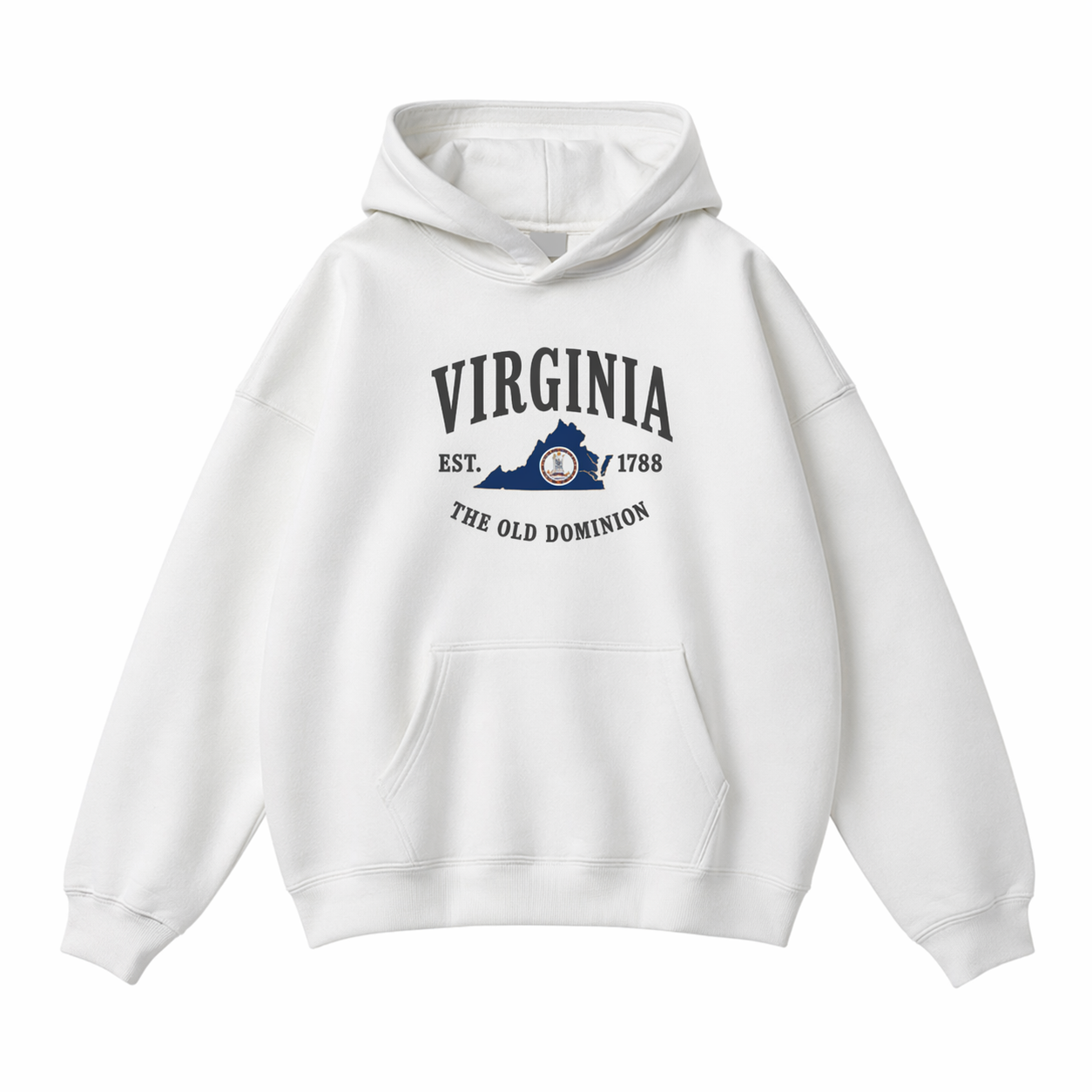 Collection 8 Virginia Oversize Fleeced Hoodie - White front