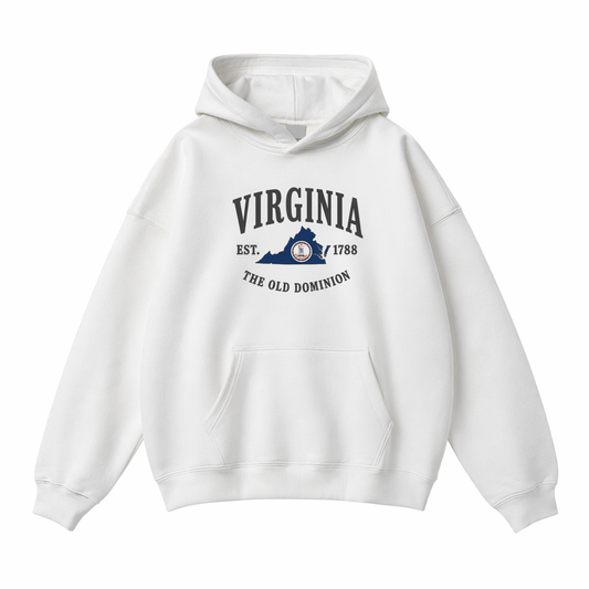 Collection 8 Virginia Oversize Fleeced Hoodie - White front