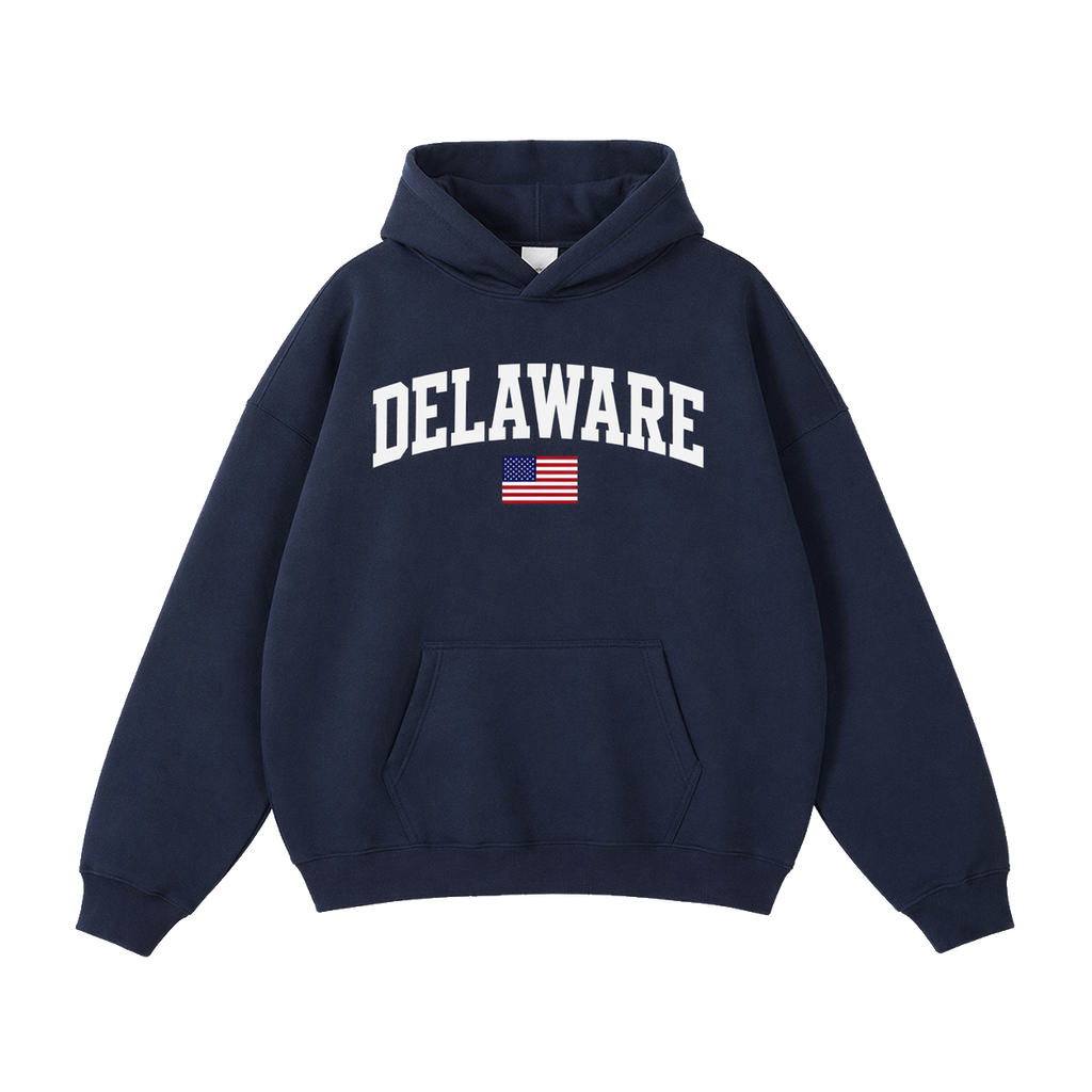 Collection 2 Delaware Oversize Fleeced Hoodie - Navy Blue front