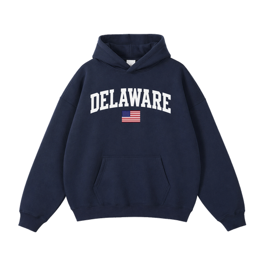 Collection 2 Delaware Oversize Fleeced Hoodie - Navy Blue front