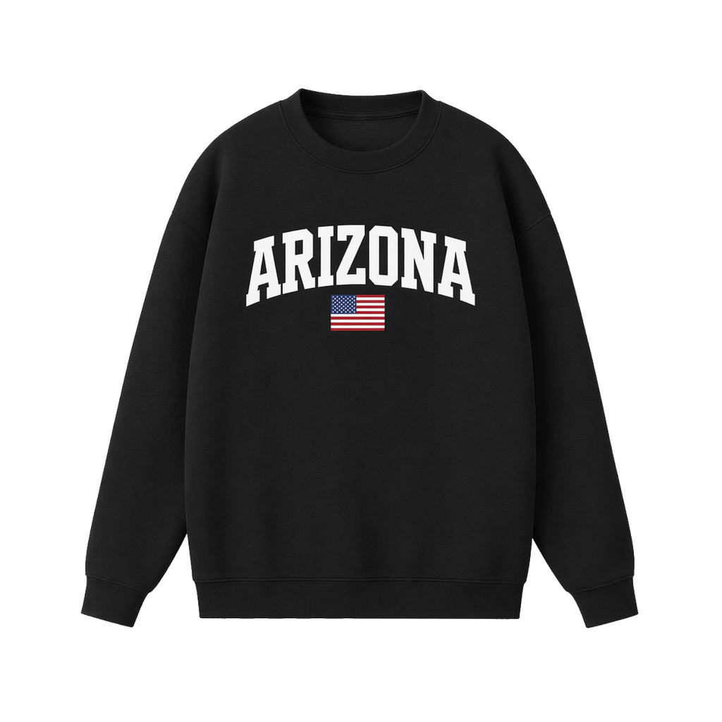 Collection 2 Arizona Essential Heavyweight Crewneck Sweatshirt - Black front