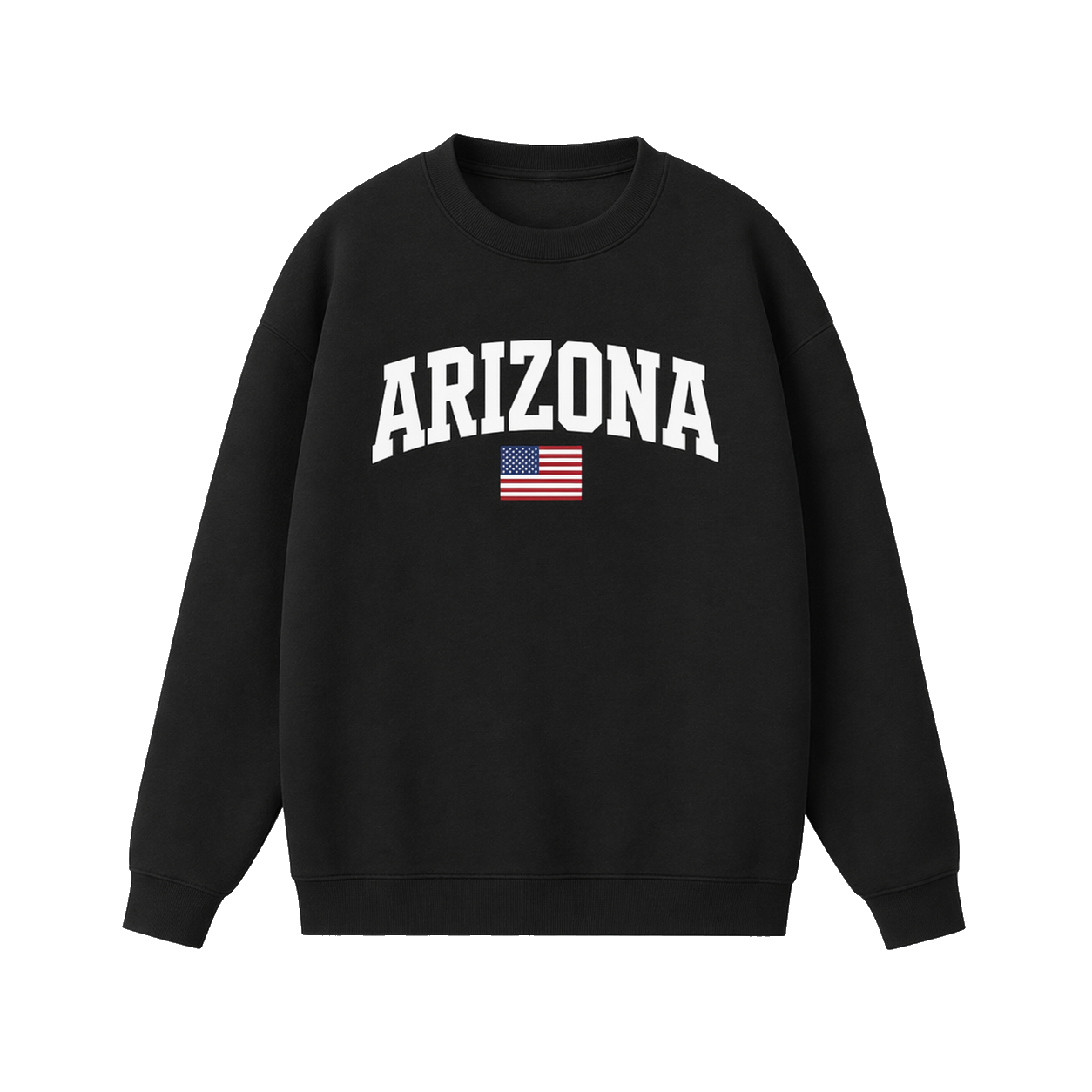 Collection 2 Arizona Essential Heavyweight Crewneck Sweatshirt - Black front