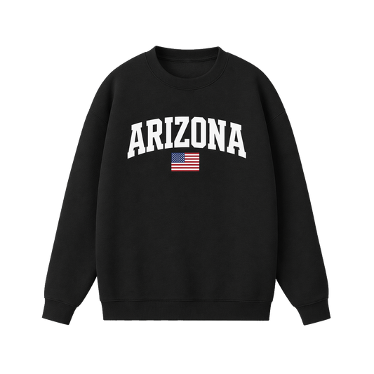 Collection 2 Arizona Essential Heavyweight Crewneck Sweatshirt - Black front