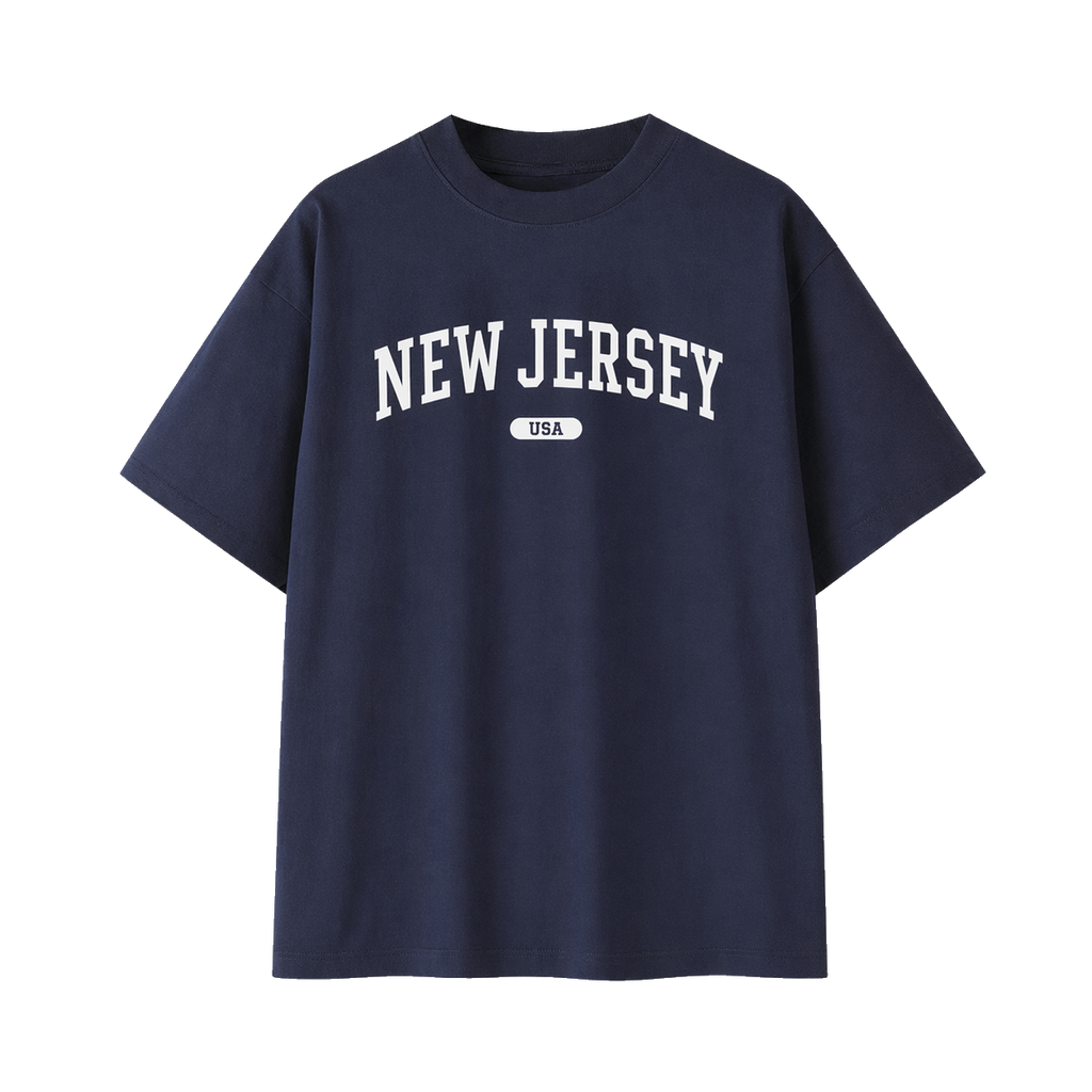 Collection 4 New Jersey Essential Cotton T-Shirt - Navy Blue front