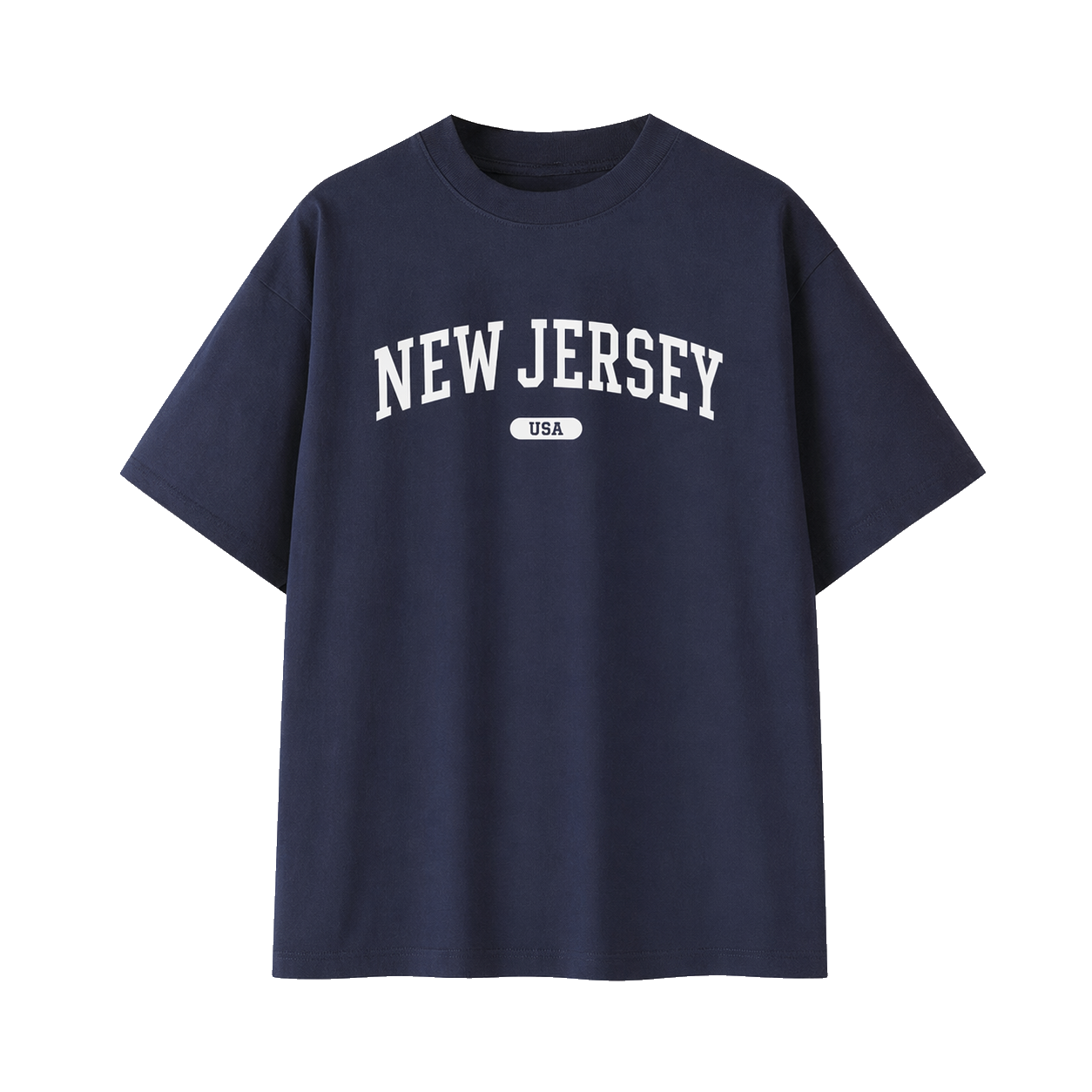 Collection 4 New Jersey Essential Cotton T-Shirt - Navy Blue front