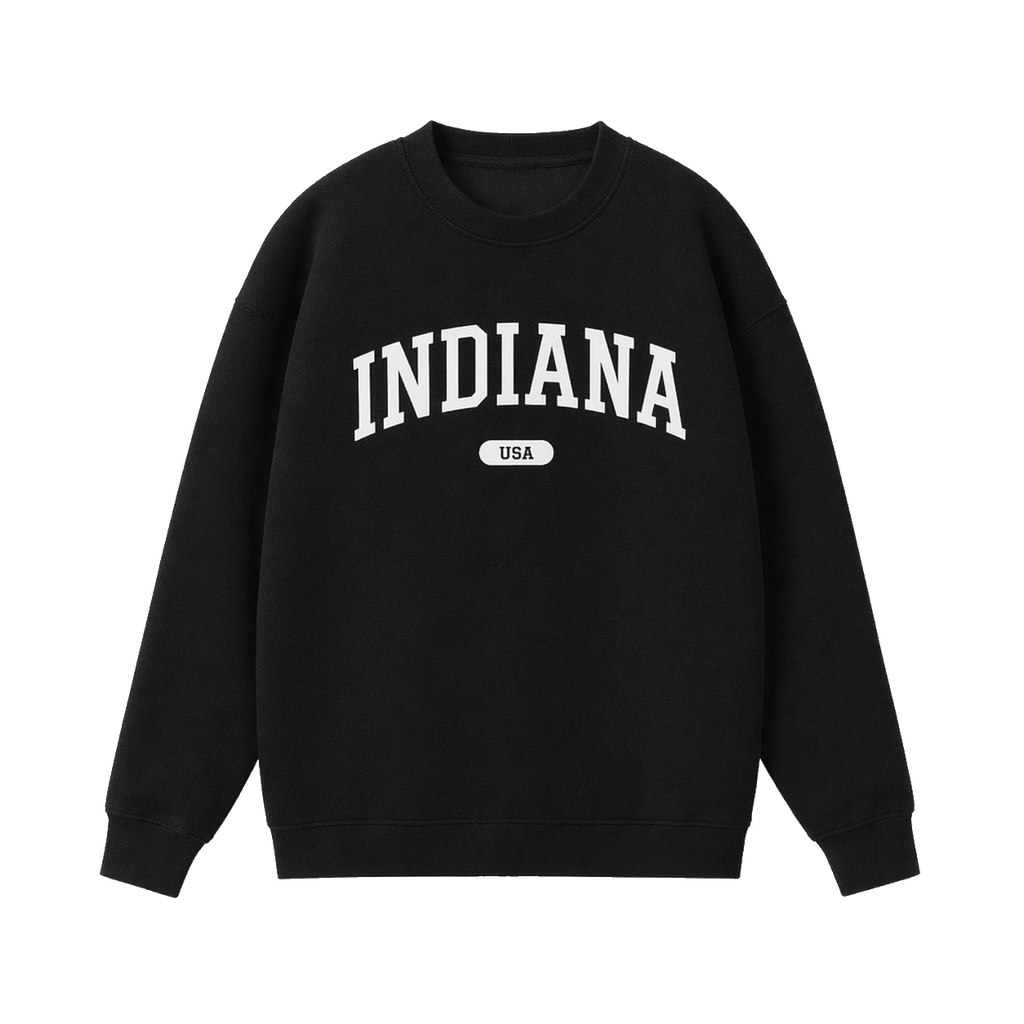 Collection 4 Indiana Essential Heavyweight Crewneck Sweatshirt - Black front