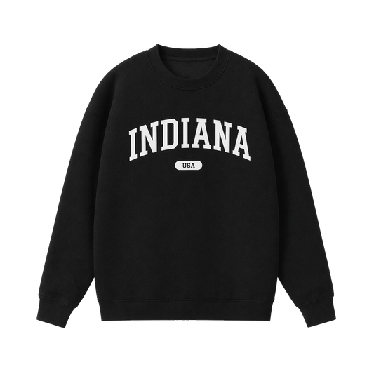 Collection 4 Indiana Essential Heavyweight Crewneck Sweatshirt - Black front