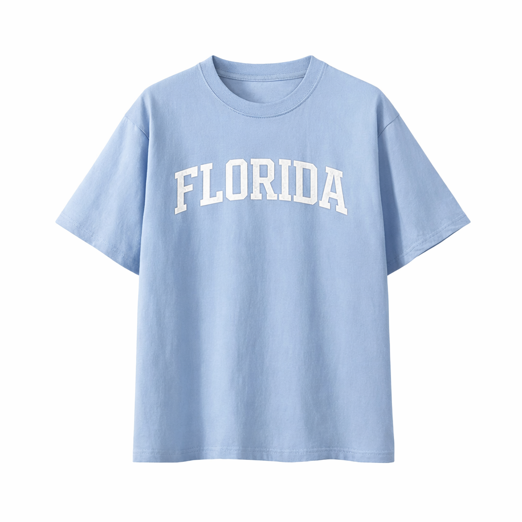 Collection 1 Florida Essential Cotton T-Shirt - Light Blue front