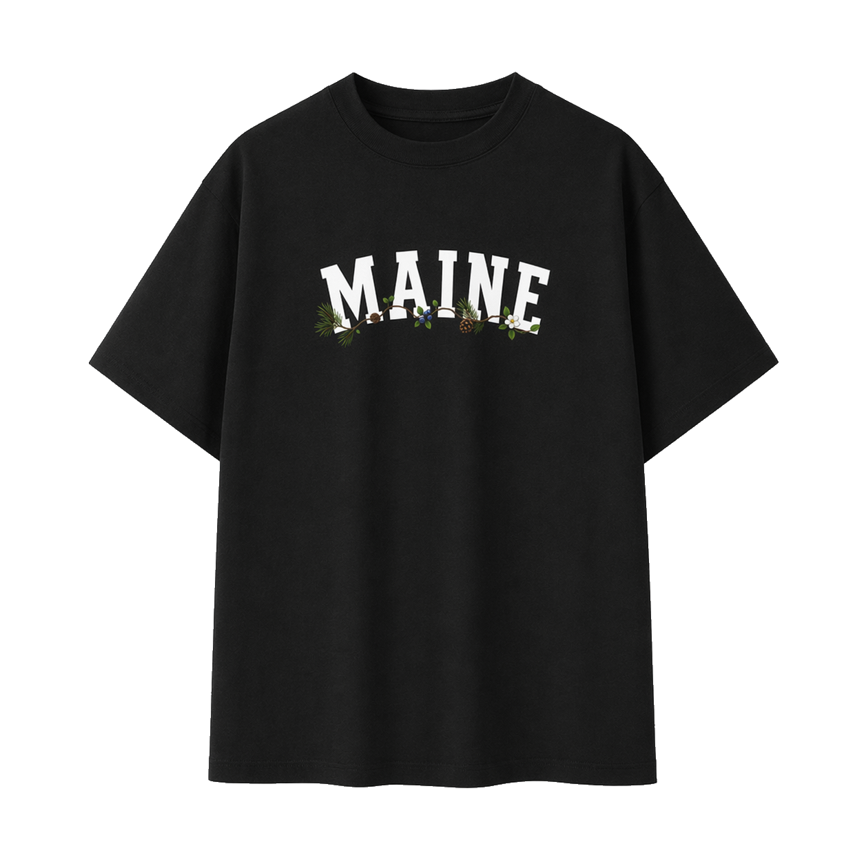Collection 10 Maine Essential Cotton T-Shirt - Black front