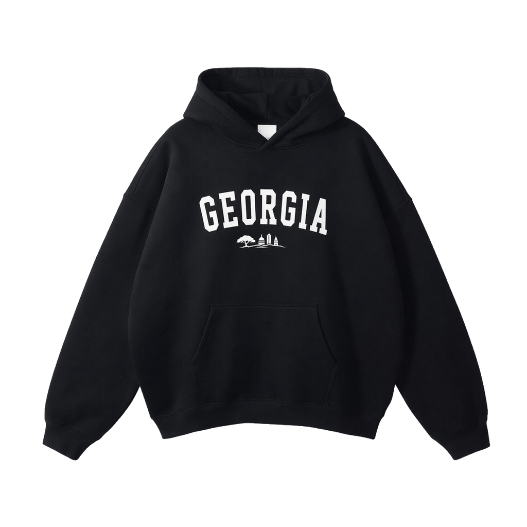 Collection 9 Georgia Oversize Fleeced Hoodie - Black front