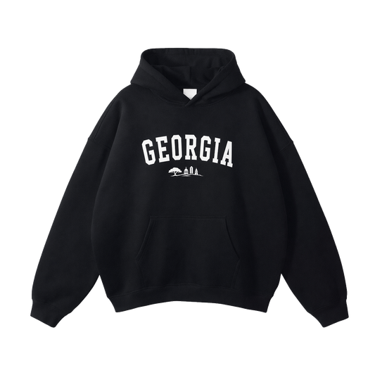 Collection 9 Georgia Oversize Fleeced Hoodie - Black front