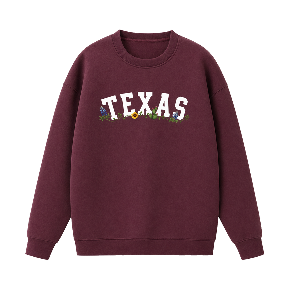 Collection 10 Texas Essential Heavyweight Crewneck Sweatshirt - Dull Red front