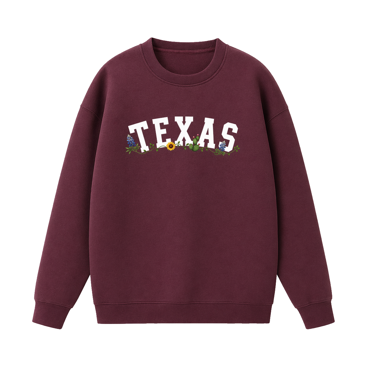 Collection 10 Texas Essential Heavyweight Crewneck Sweatshirt - Dull Red front
