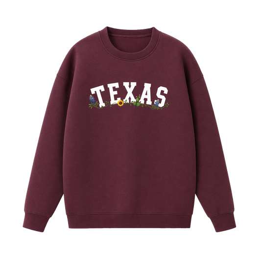 Collection 10 Texas Essential Heavyweight Crewneck Sweatshirt - Dull Red front