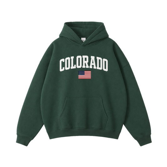 Collection 2 Colorado Oversize Fleeced Hoodie - Eden Green front