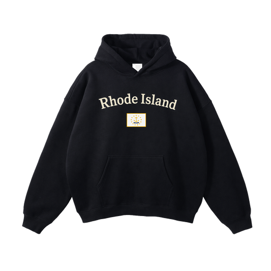 Collection 6 Rhode Island Oversize Fleeced Hoodie - Black front