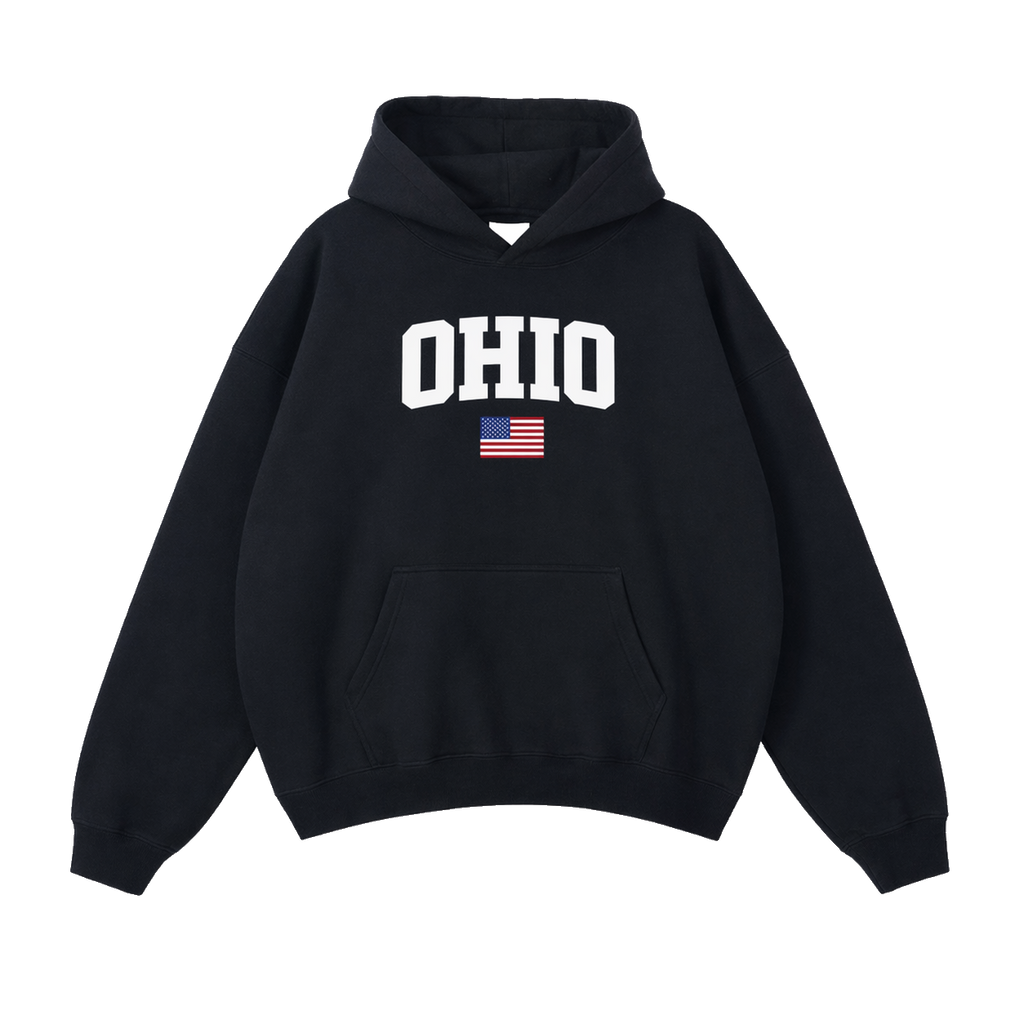 Collection 2 Ohio Oversize Fleeced Hoodie - Black front