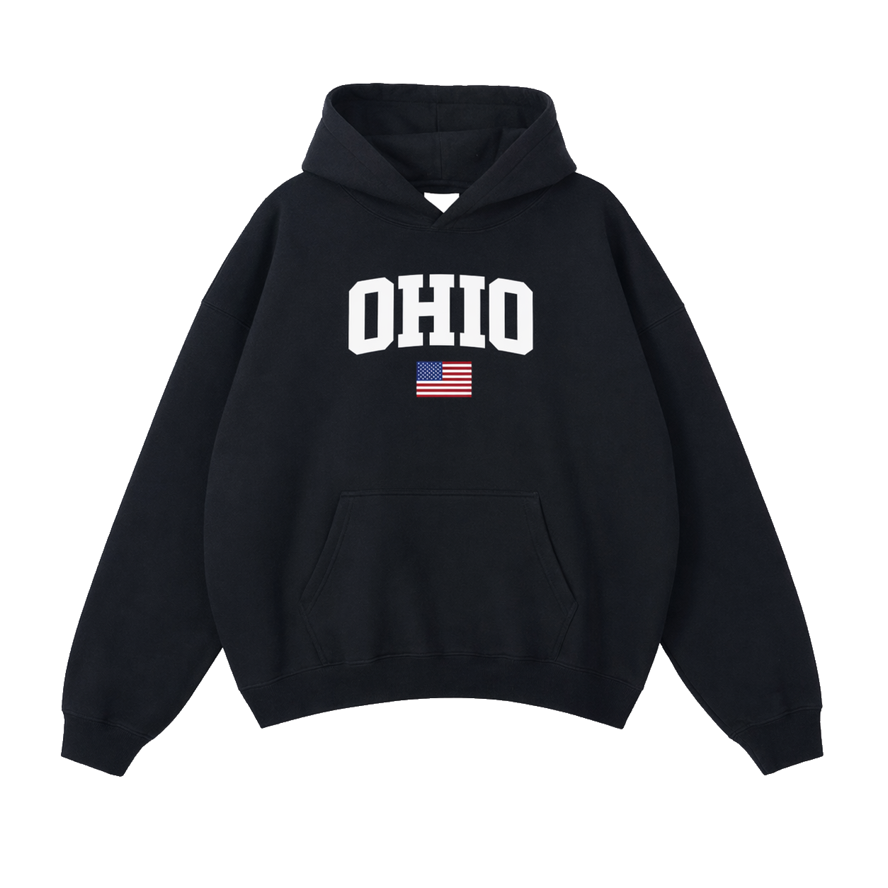 Collection 2 Ohio Oversize Fleeced Hoodie - Black front