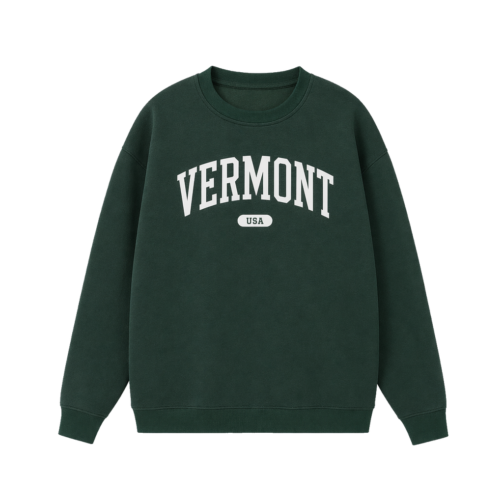 Collection 4 Vermont Essential Heavyweight Crewneck Sweatshirt - Dark Green front