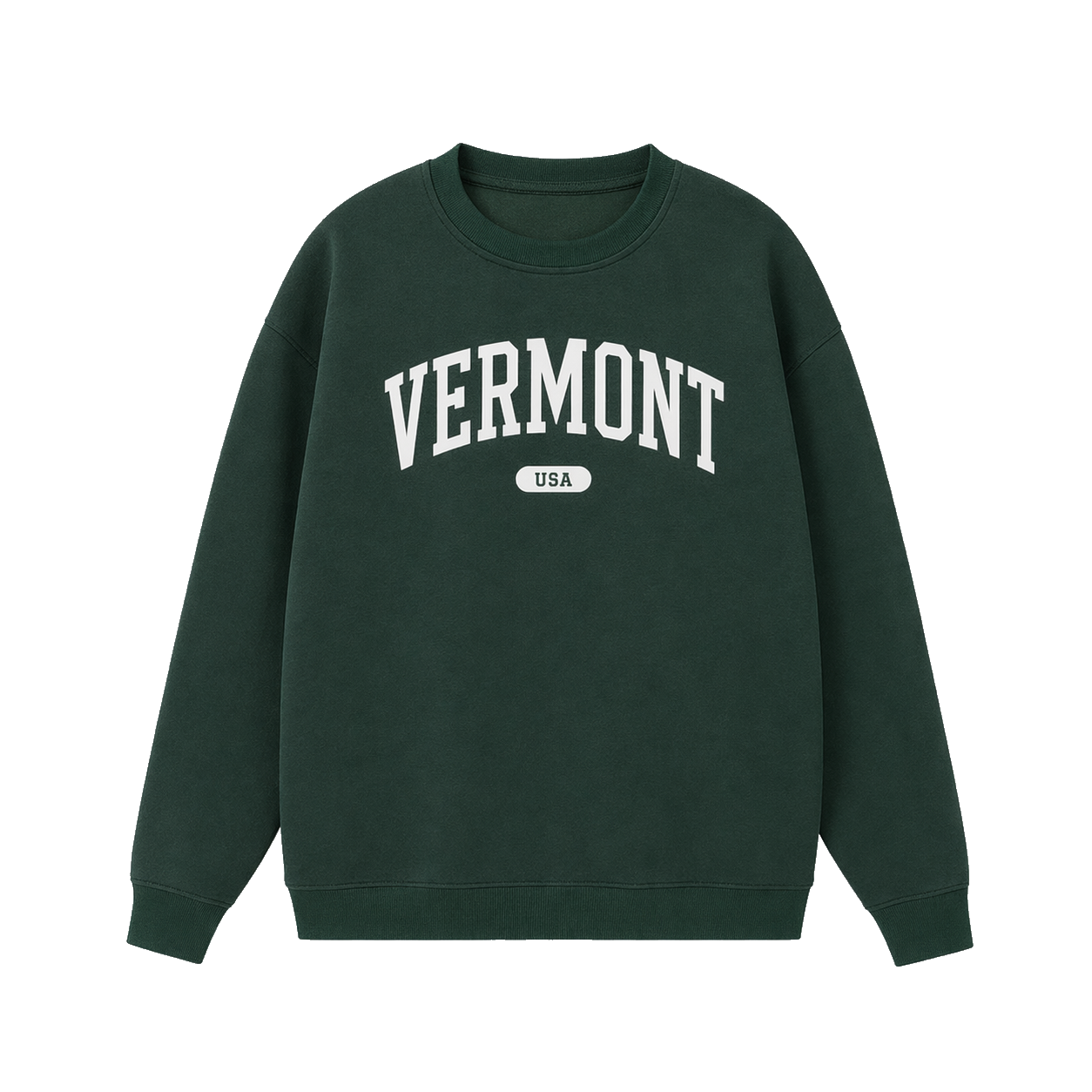 Collection 4 Vermont Essential Heavyweight Crewneck Sweatshirt - Dark Green front