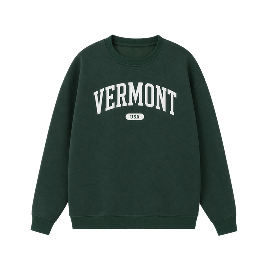 Collection 4 Vermont Essential Heavyweight Crewneck Sweatshirt - Dark Green front