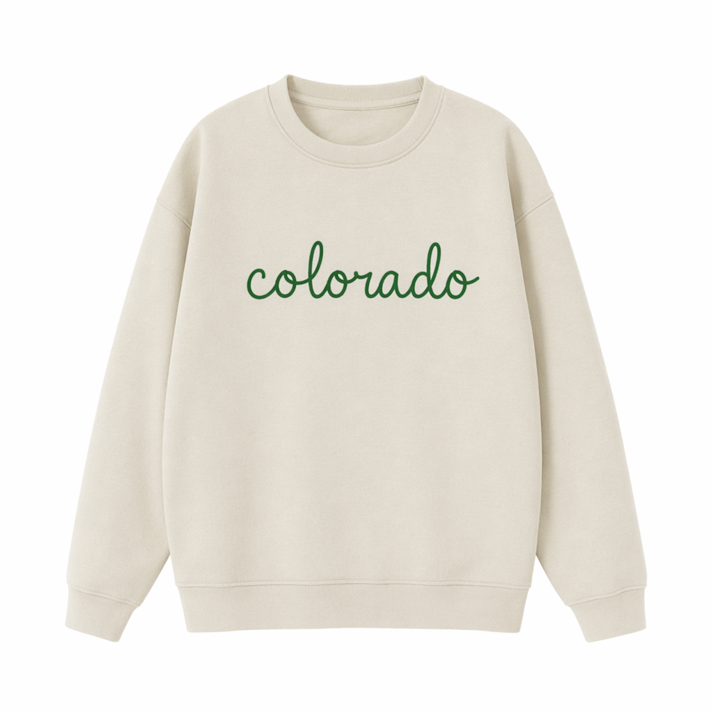 Collection 3 Colorado Essential Heavyweight Crewneck Sweatshirt - Cream front