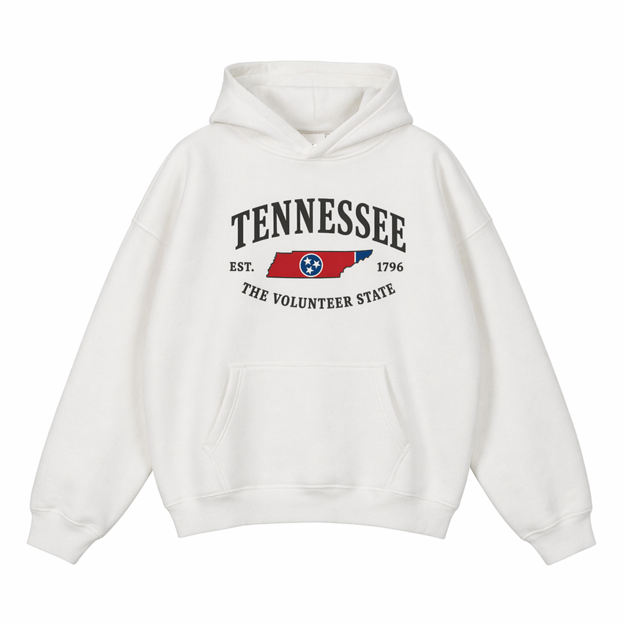 Collection 8 Tennessee Oversize Fleeced Hoodie - White front