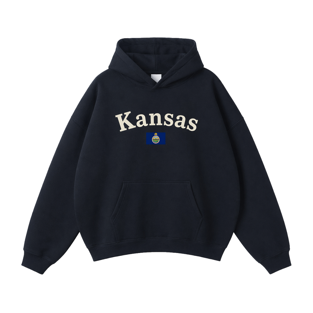 Collection 6 Kansas Oversize Fleeced Hoodie - Black front