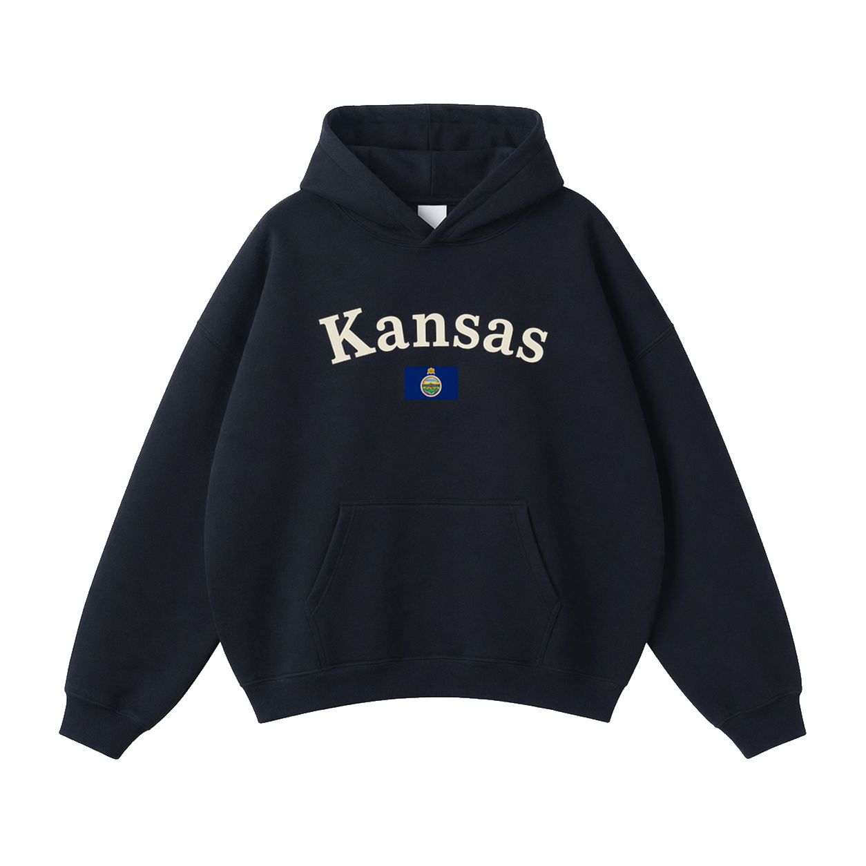 Collection 6 Kansas Oversize Fleeced Hoodie - Black front