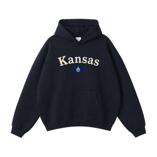 Collection 6 Kansas Oversize Fleeced Hoodie - Black front