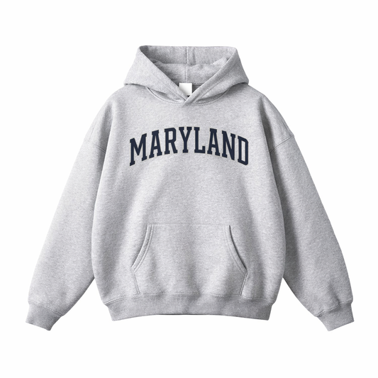 Collection 1 Maryland Oversize Fleeced Hoodie - Flower Gray front