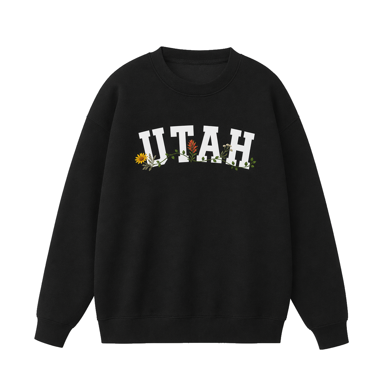Collection 10 Utah Essential Heavyweight Crewneck Sweatshirt - Black front