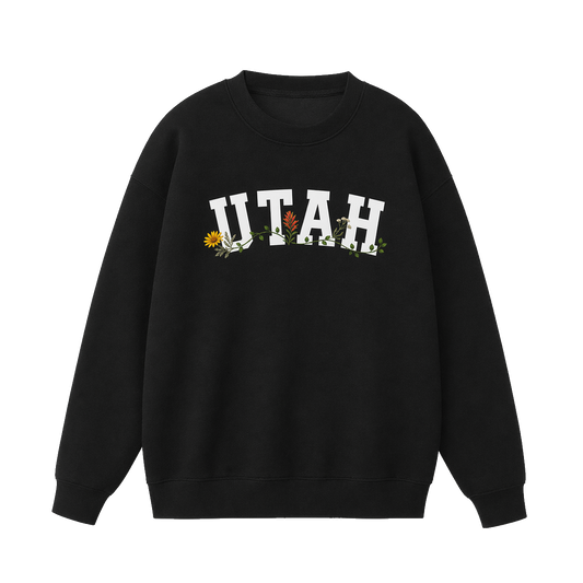 Collection 10 Utah Essential Heavyweight Crewneck Sweatshirt - Black front