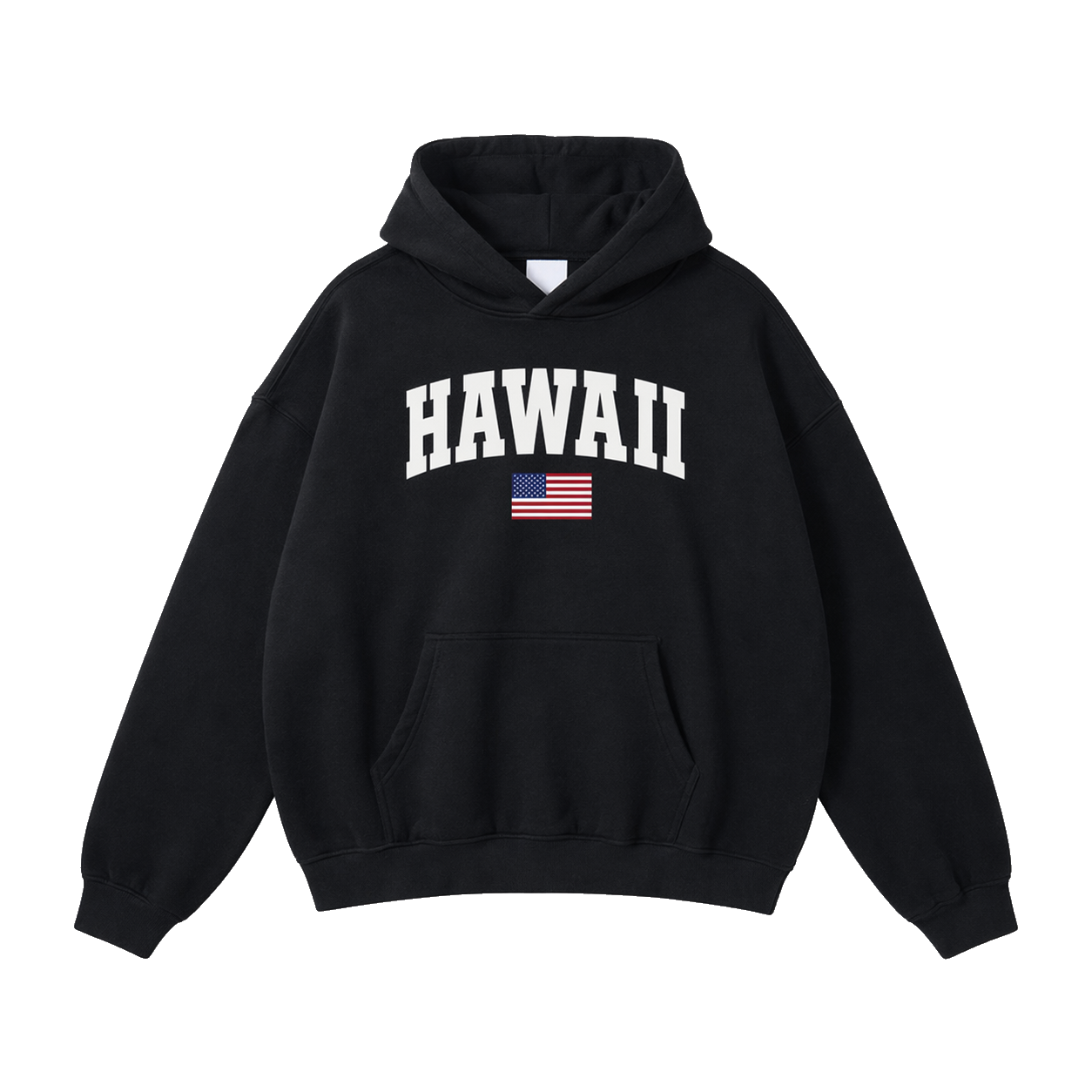 Collection 2 Hawaii Oversize Fleeced Hoodie - Black front