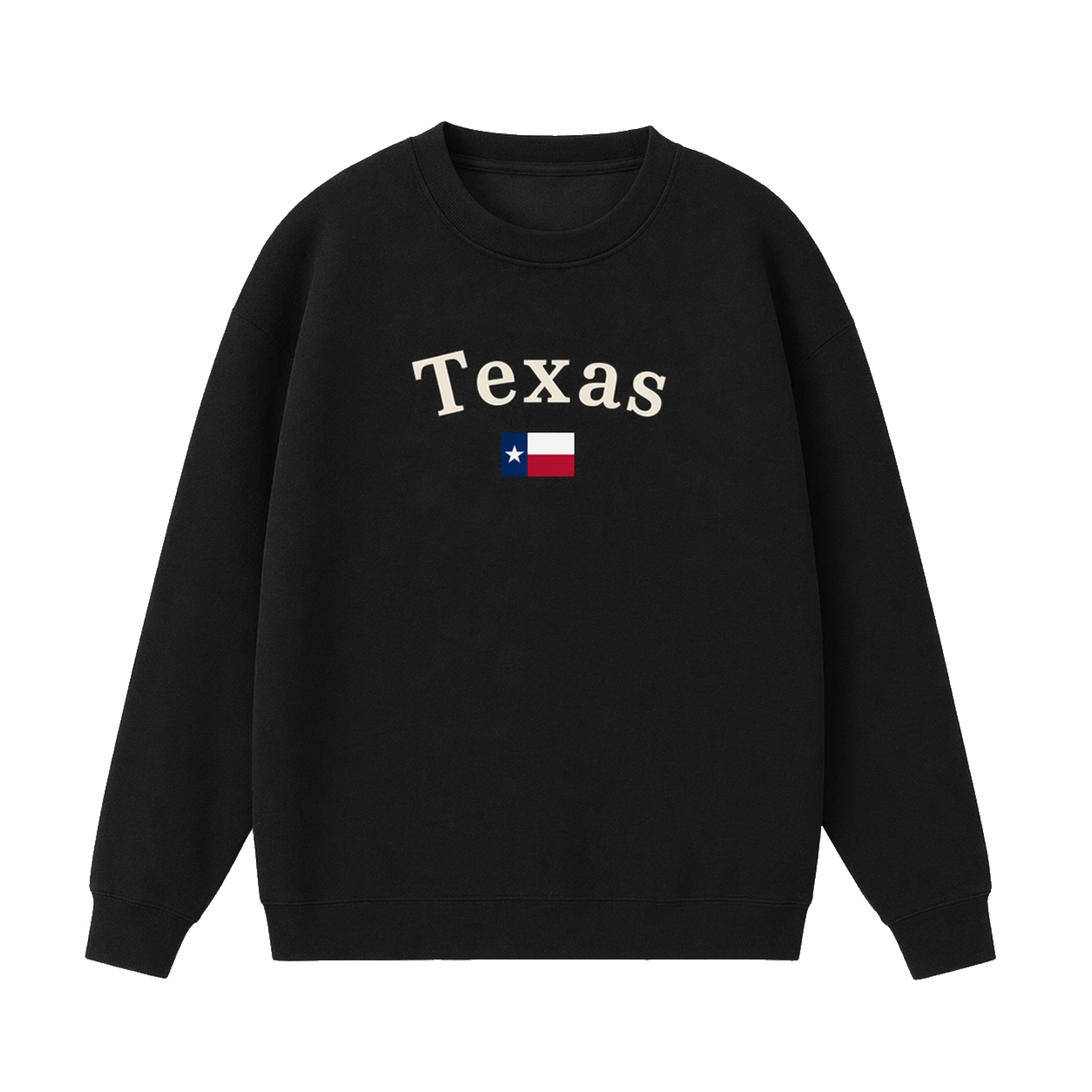 Collection 6 Texas Essential Heavyweight Crewneck Sweatshirt - Black front
