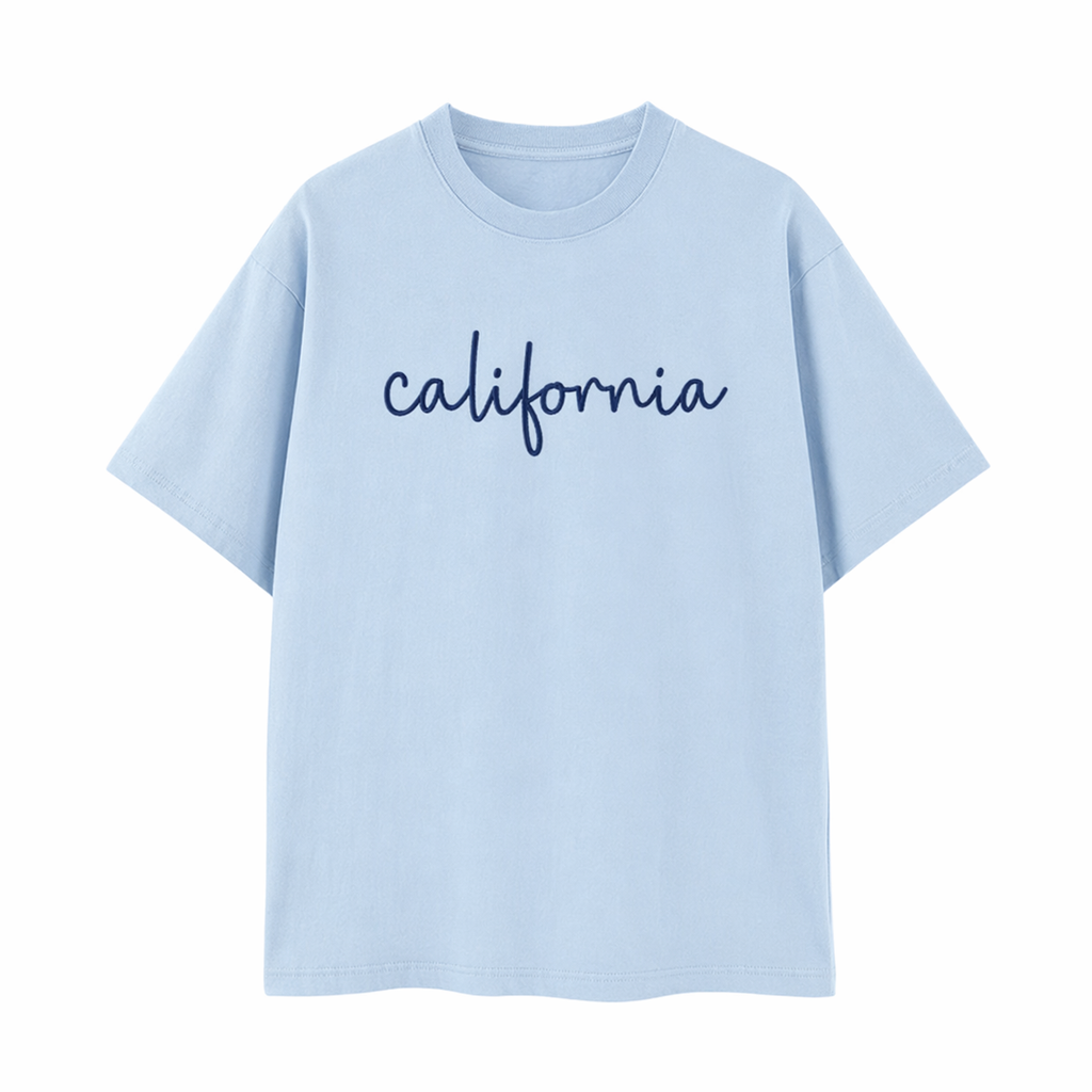 Collection 3 California Essential Cotton T-Shirt - Light Blue front