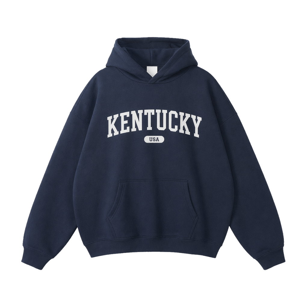 Collection 4 Kentucky Oversize Fleeced Hoodie - Navy Blue front