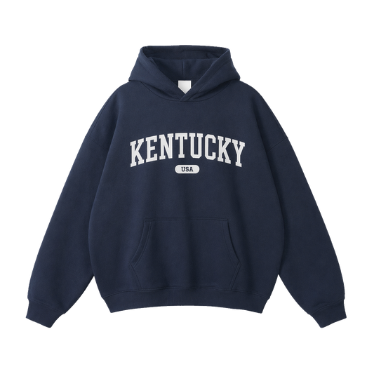 Collection 4 Kentucky Oversize Fleeced Hoodie - Navy Blue front