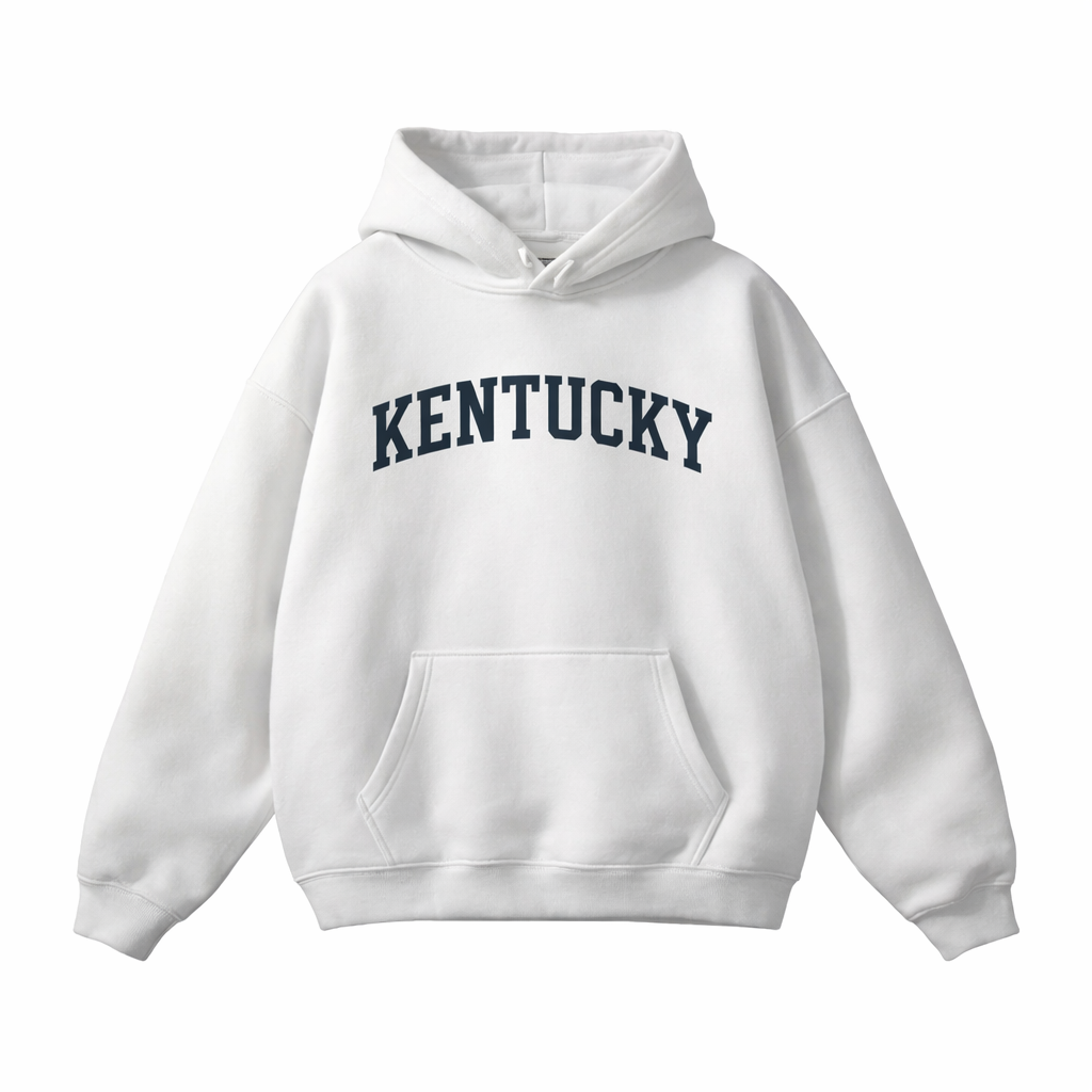 Collection 1 Kentucky Oversize Fleeced Hoodie - White front