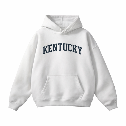 Collection 1 Kentucky Oversize Fleeced Hoodie - White front