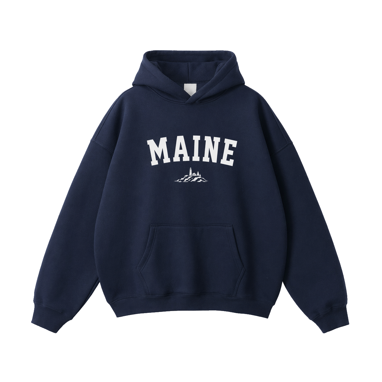 Collection 9 Maine Oversize Fleeced Hoodie - Navy Blue front