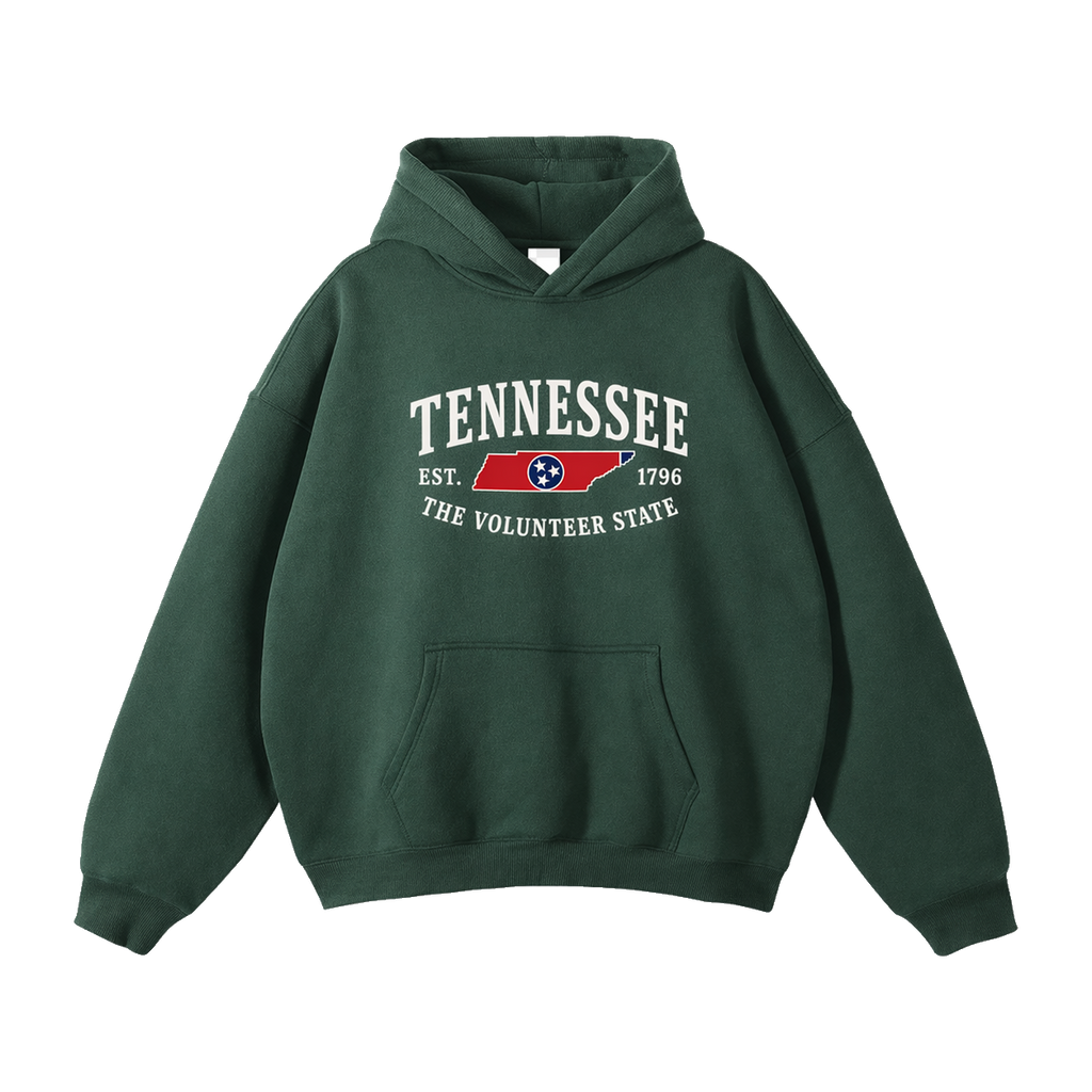 Collection 8 Tennessee Oversize Fleeced Hoodie - Eden Green front