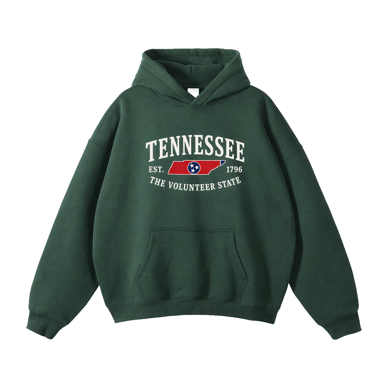 Collection 8 Tennessee Oversize Fleeced Hoodie - Eden Green front