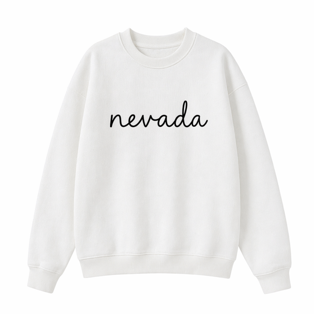 Collection 3 Nevada Essential Heavyweight Crewneck Sweatshirt - White front