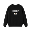 Collection 7 Illinois Essential Heavyweight Crewneck Sweatshirt - Black front