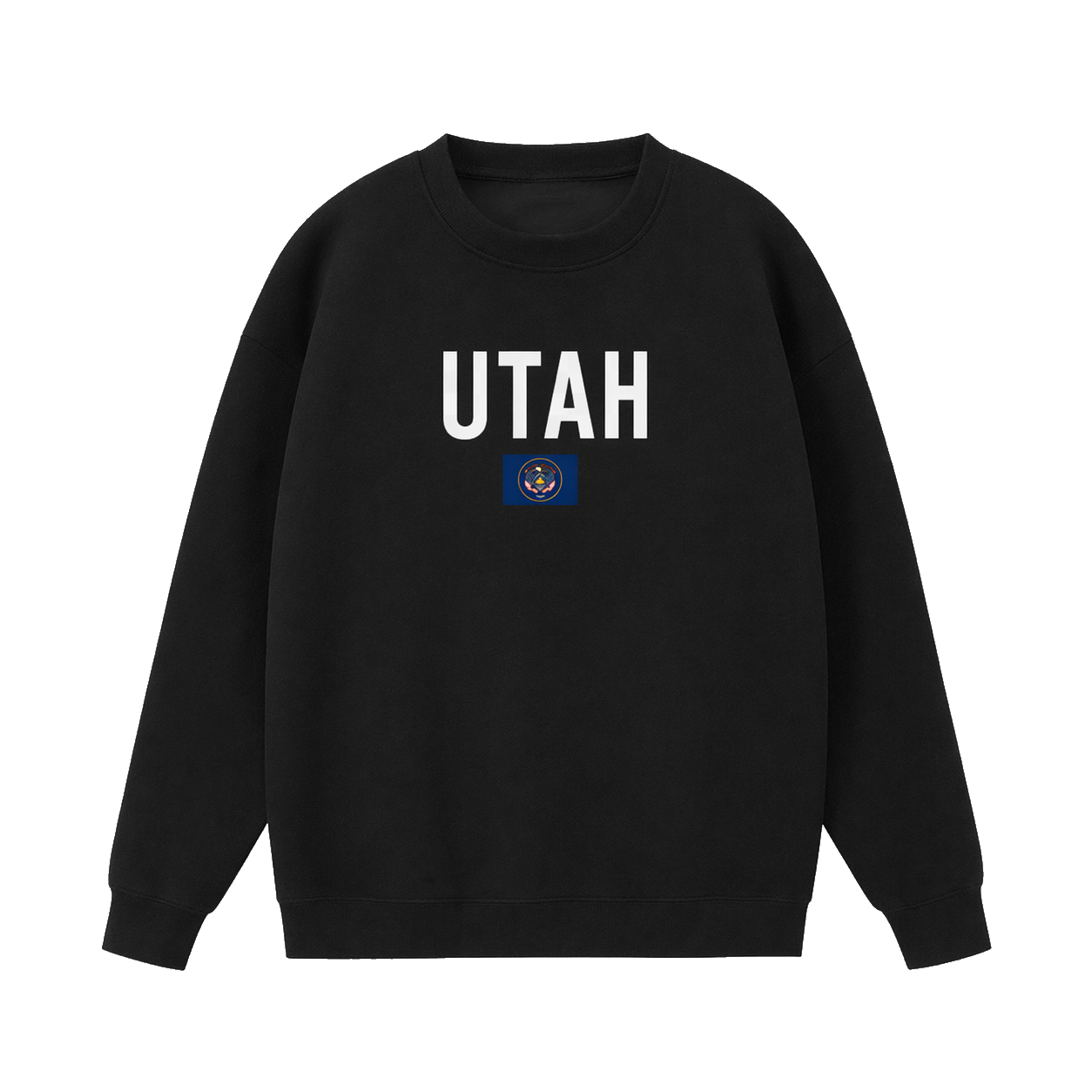 Collection 7 Utah Essential Heavyweight Crewneck Sweatshirt - Black front
